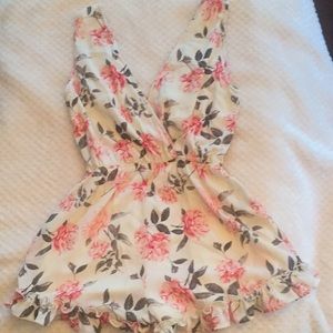 Beautiful rose covered ruffled romper
